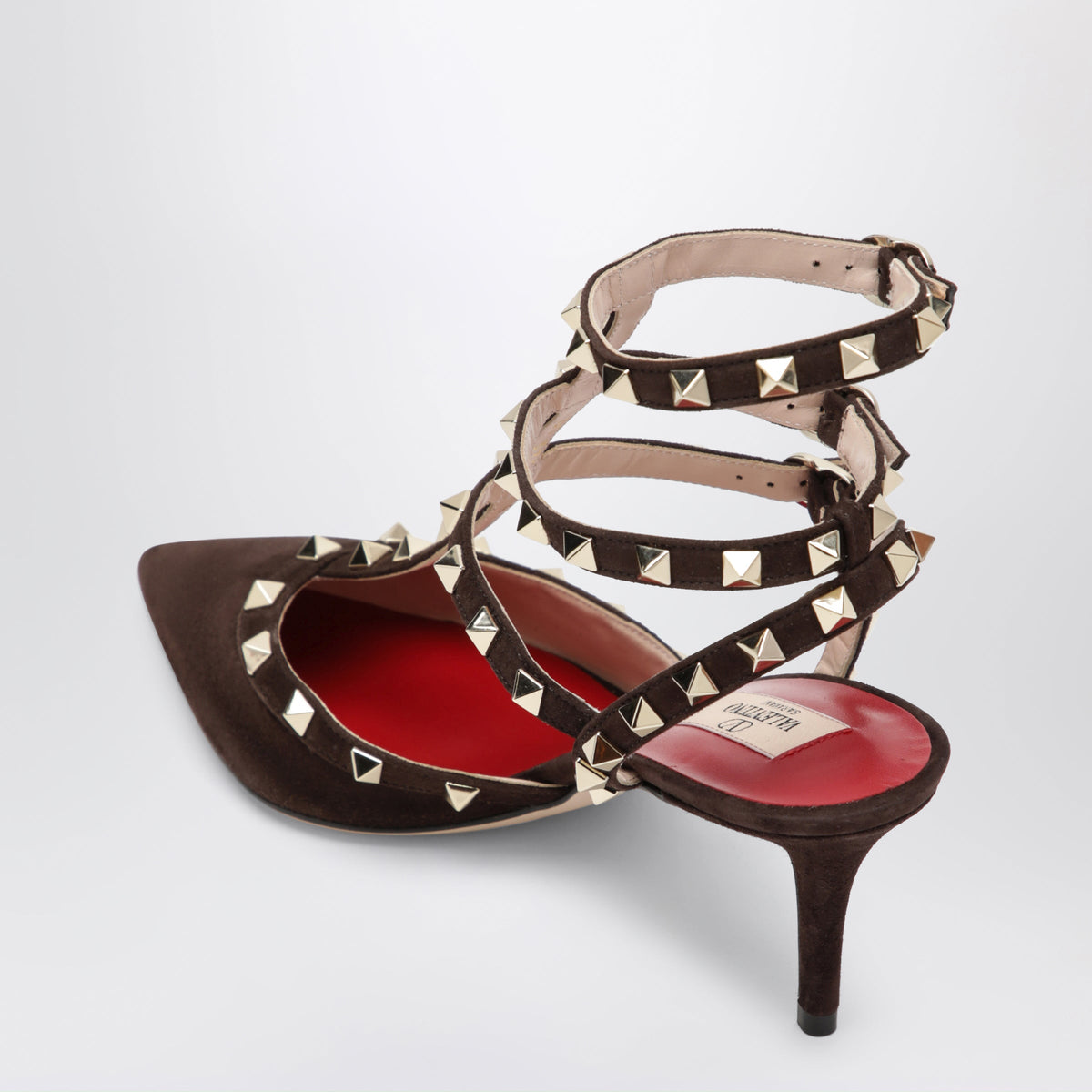 Valentino Garavani Brown Suede Rockstud Pumps Women VALENTINO GARAVANI