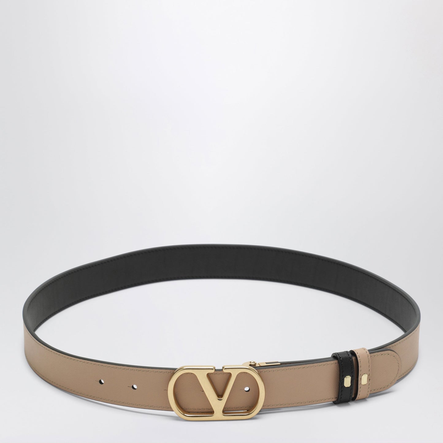 Valentino Garavani Black/Pink Reversible Vlogo Signature Belt Women VALENTINO GARAVANI