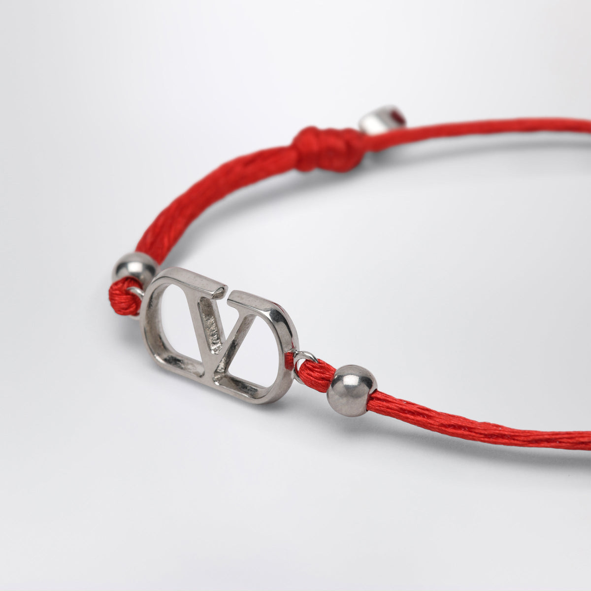Valentino Garavani Red Vlogo Signature Cord Bracelet Men VALENTINO GARAVANI