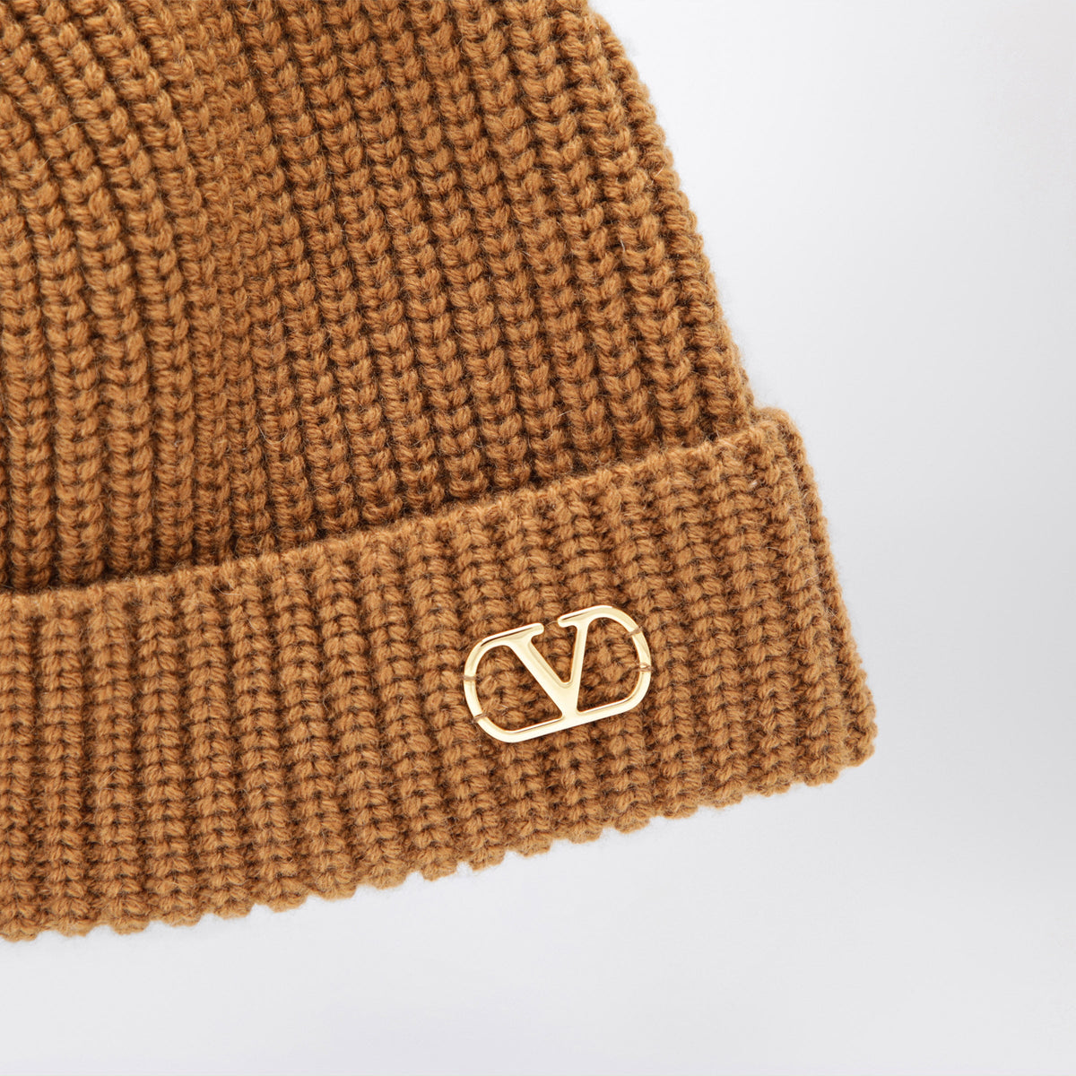 Valentino Garavani Camel Vlogo Signature Cashmere Beanie Men VALENTINO GARAVANI