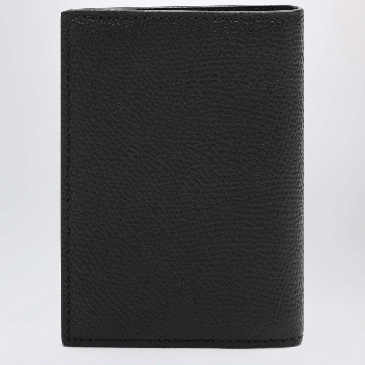 Valentino Garavani Black Vlogo Grained Leather Card Holder Men Men VALENTINO GARAVANI