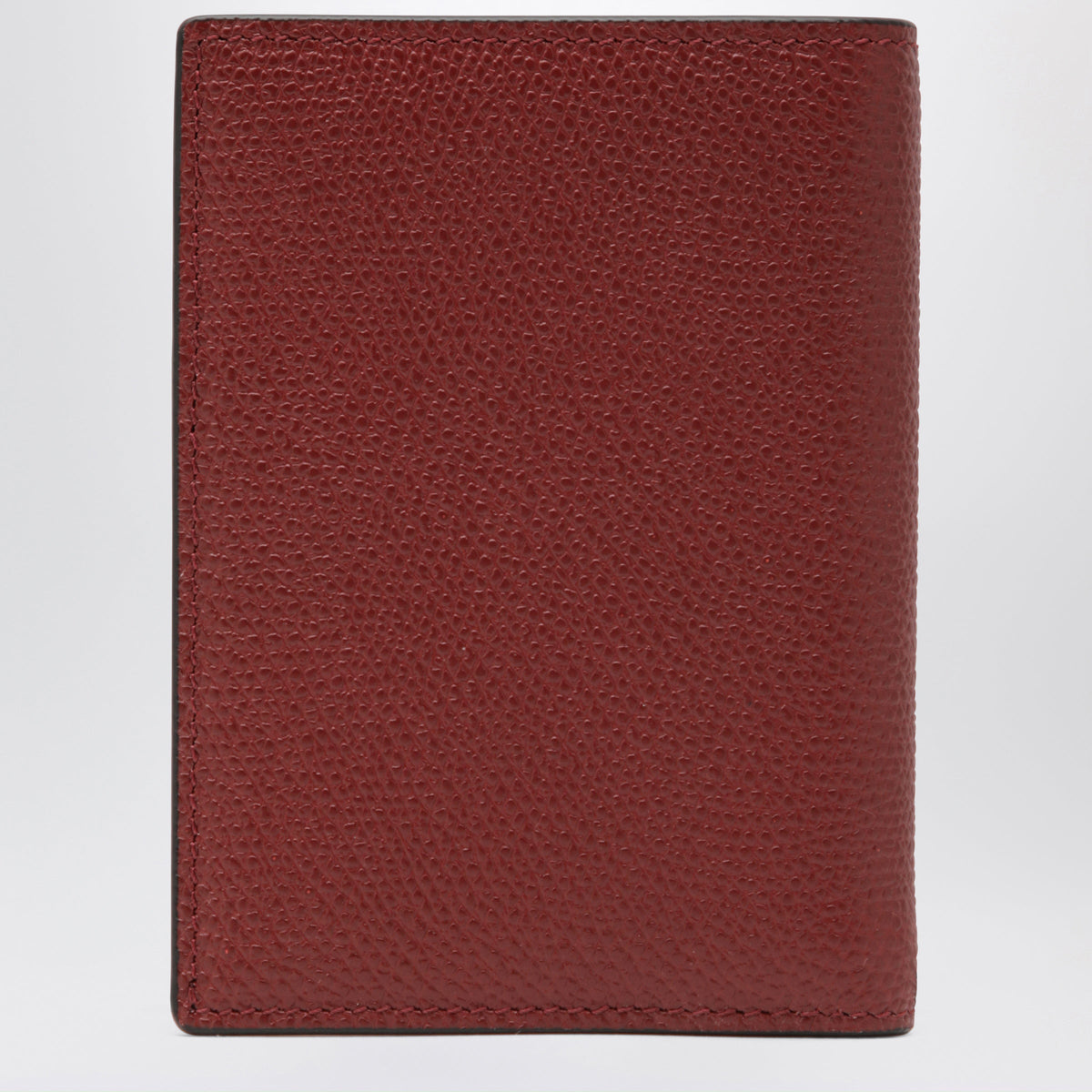 Valentino Garavani Dark Red Vlogo Card Holder In Grained Leather Men VALENTINO GARAVANI