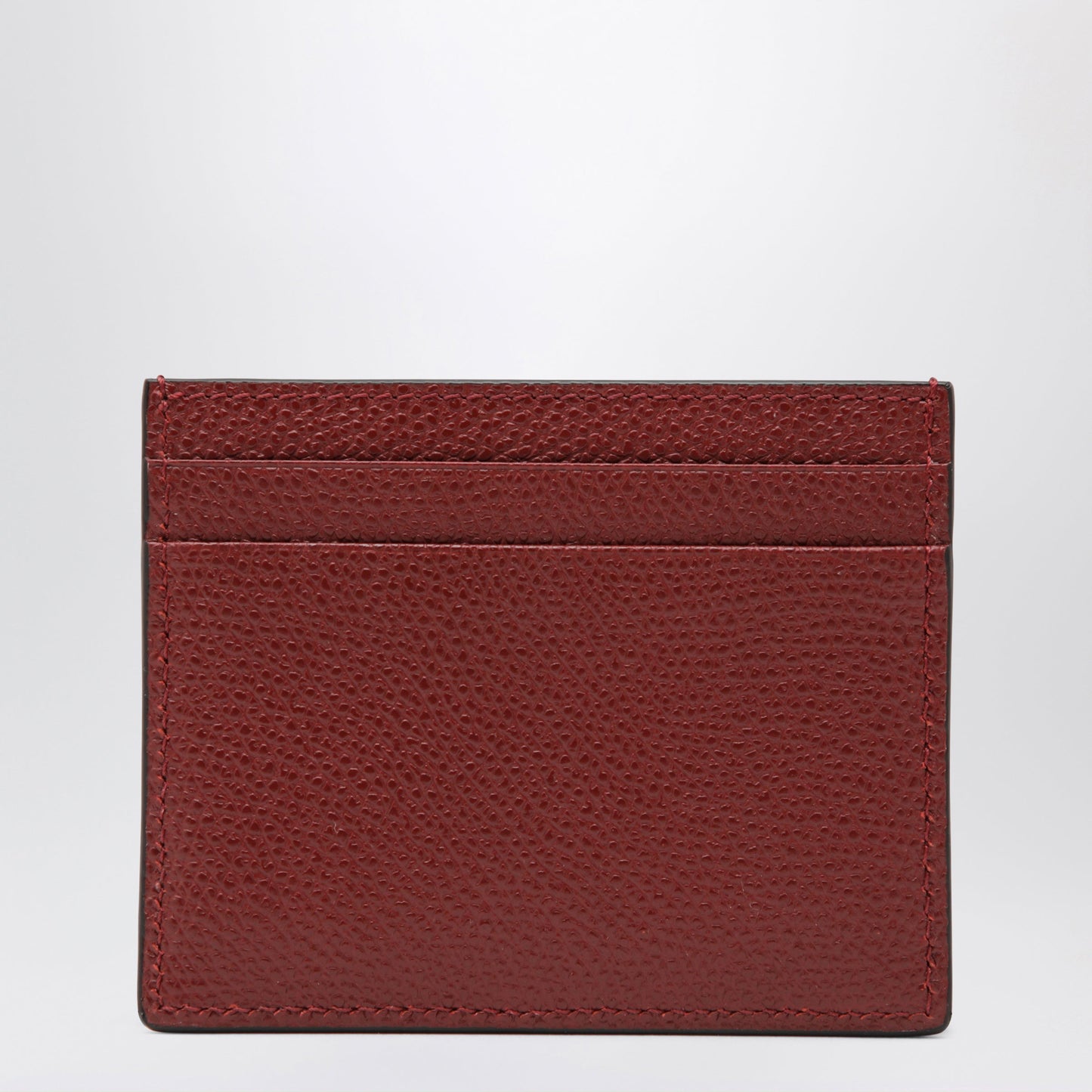 Valentino Garavani Vlogo Signature Card Holder In Grained Calfskin, Russet Red Men VALENTINO GARAVANI