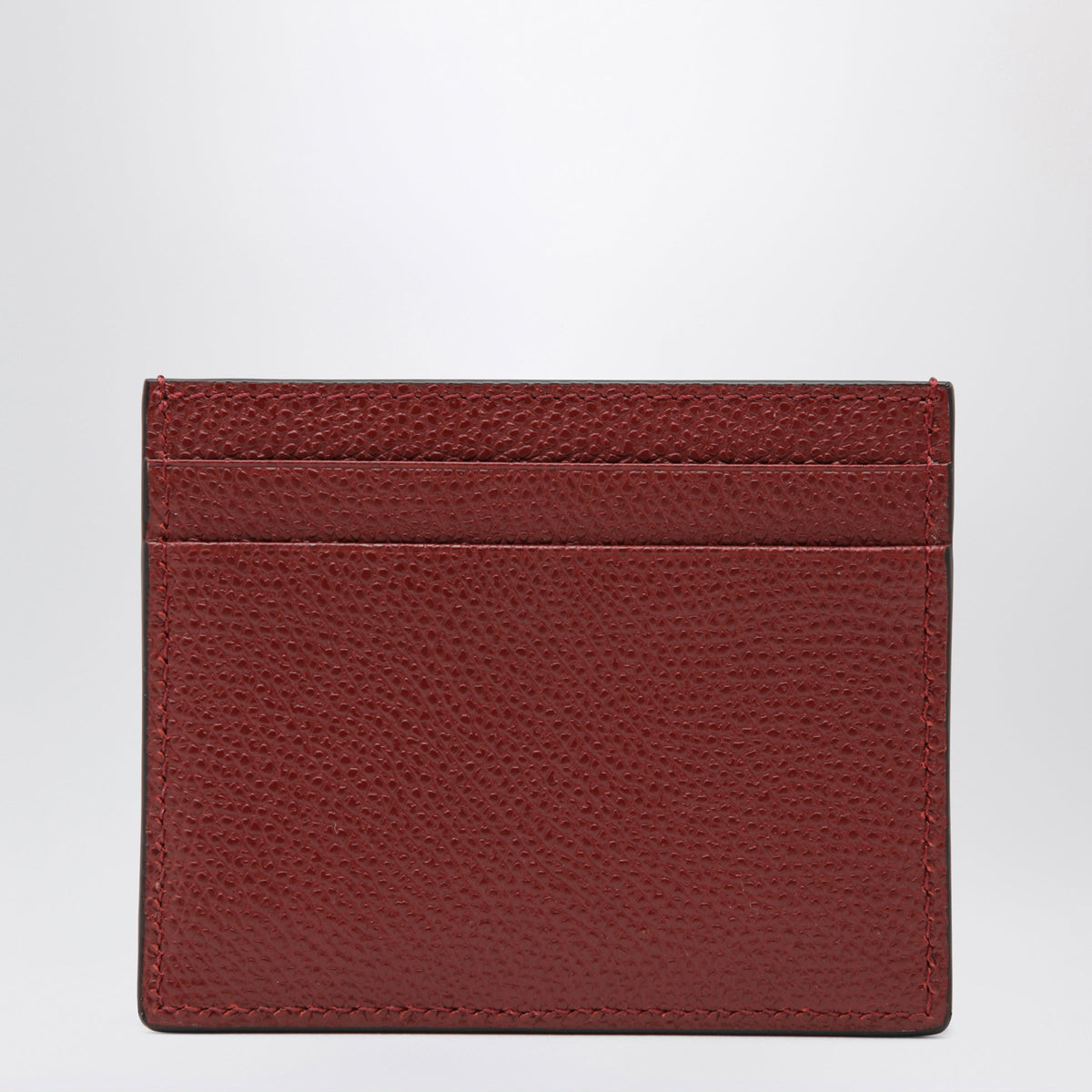 Valentino Garavani Vlogo Signature Card Holder In Grained Calfskin, Russet Red Men VALENTINO GARAVANI