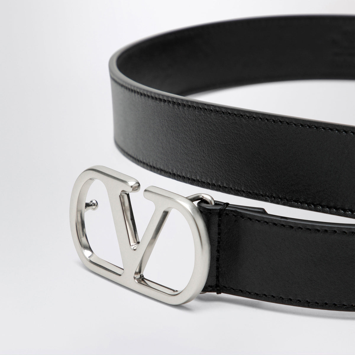 Valentino Garavani Black Vlogo Signature Belt Men VALENTINO GARAVANI