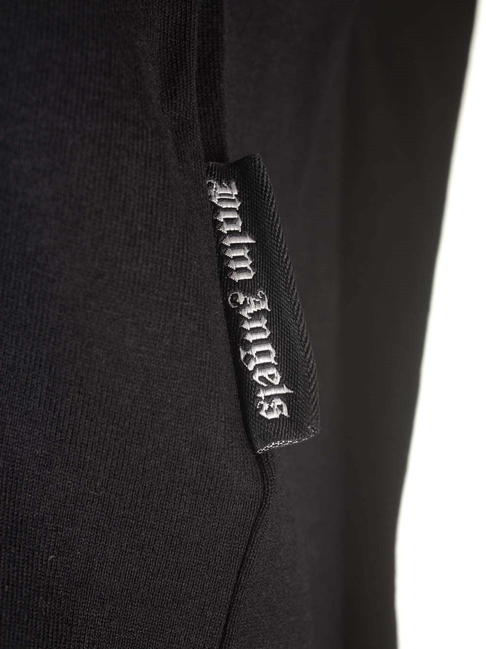 Palm Angels Women Black T-Shirt With Monogram PALM ANGELS