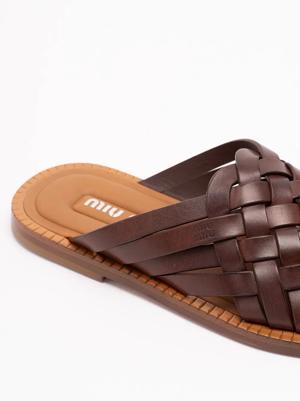 Miu Miu Women Wwoven Leather Sandals MIU MIU