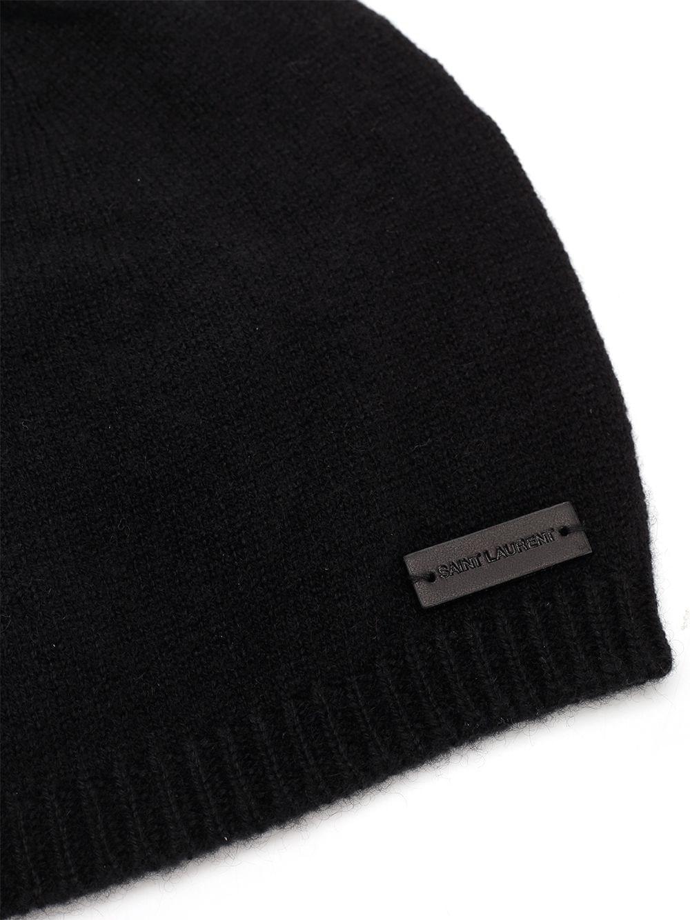Saint Laurent Men Black Cashmere Beanie SAINT LAURENT
