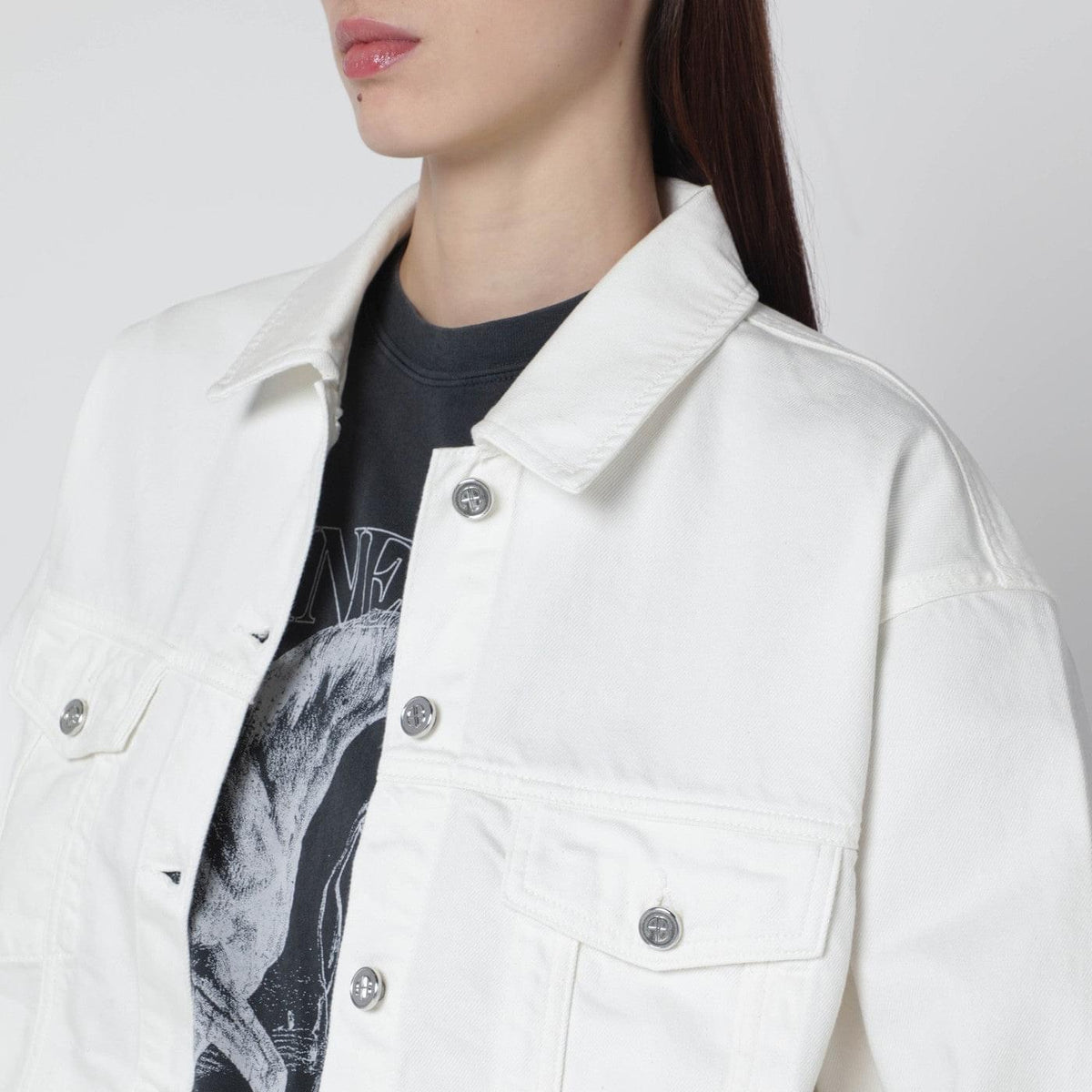 Anine Bing Ecru Organic Denim Jacket Women ANINE BING