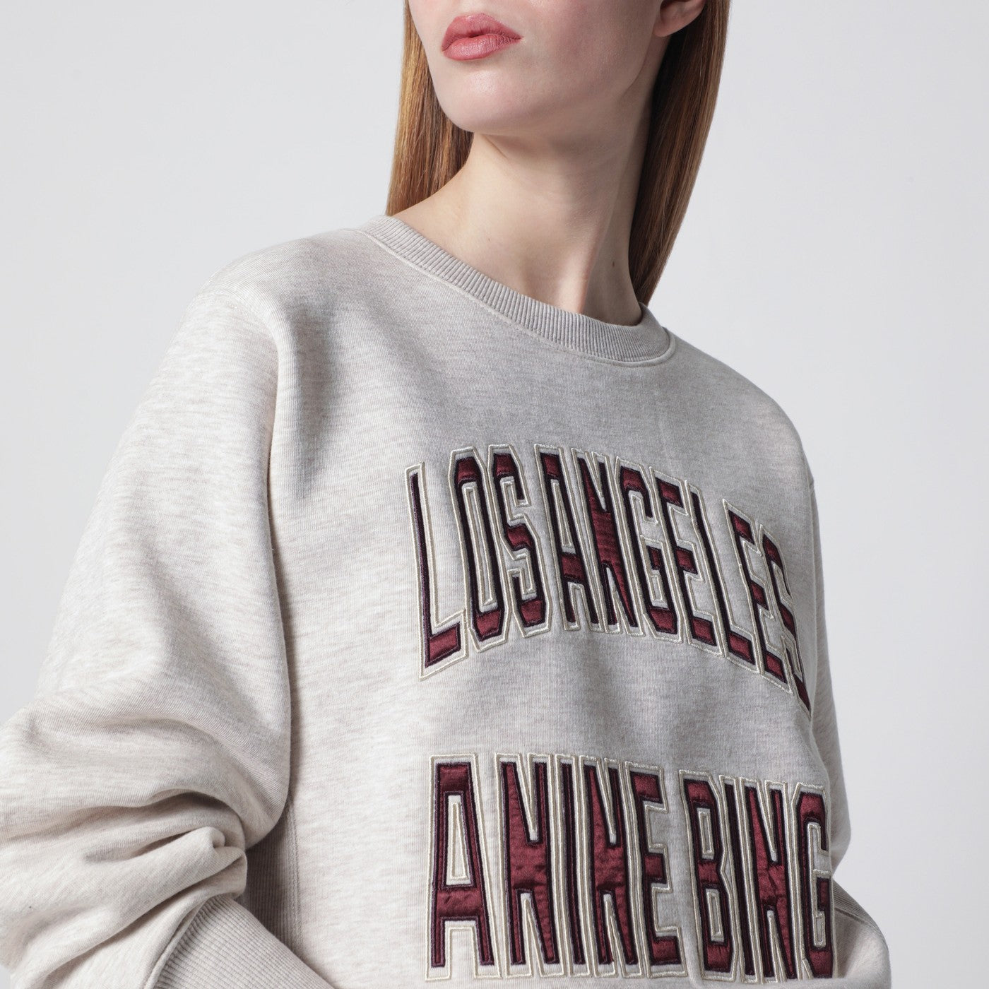 Anine Bing Harry Shrunken La Beige Melange Sweatshirt Women ANINE BING