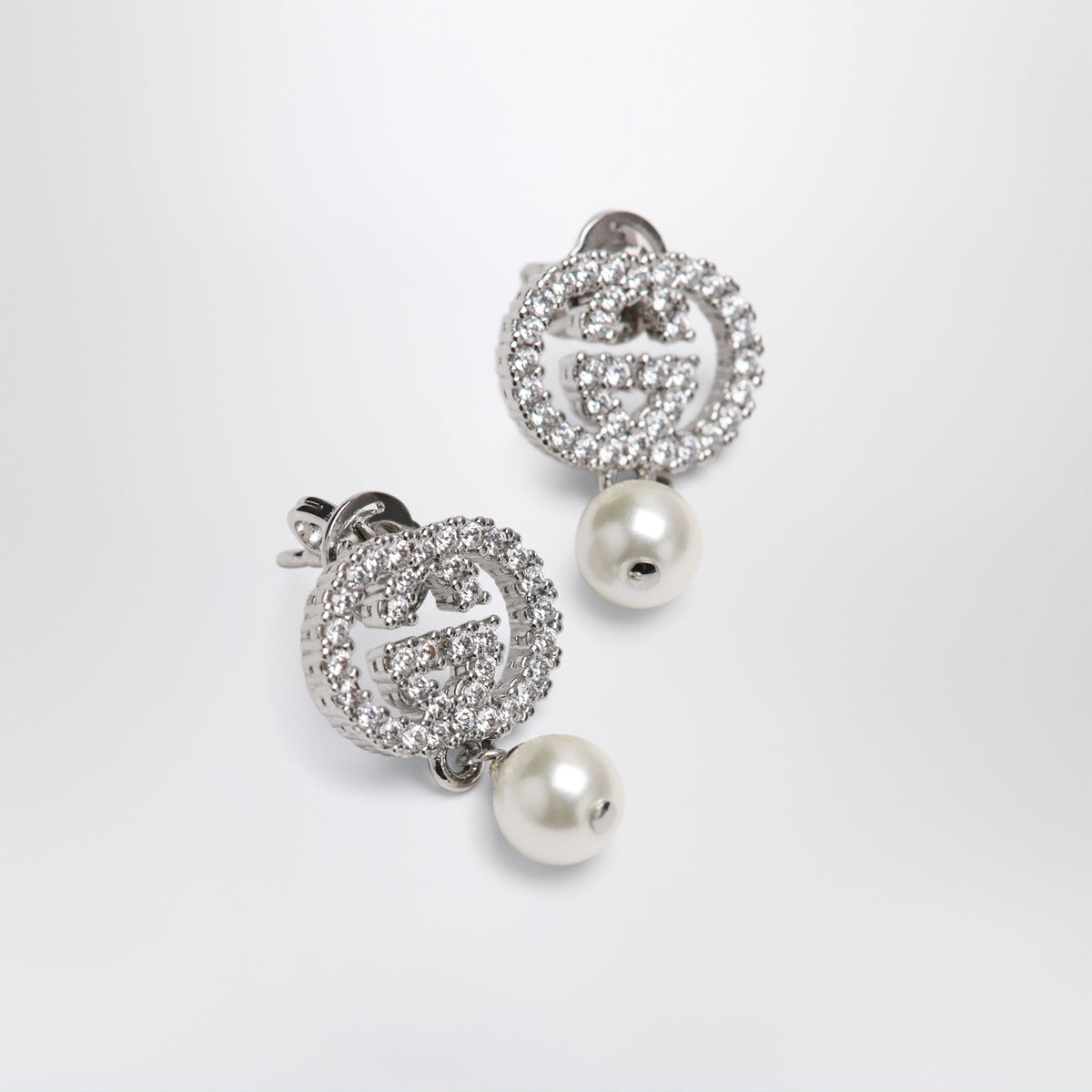 Gucci Gg Earrings With Crystals And Pearls Women GUCCI