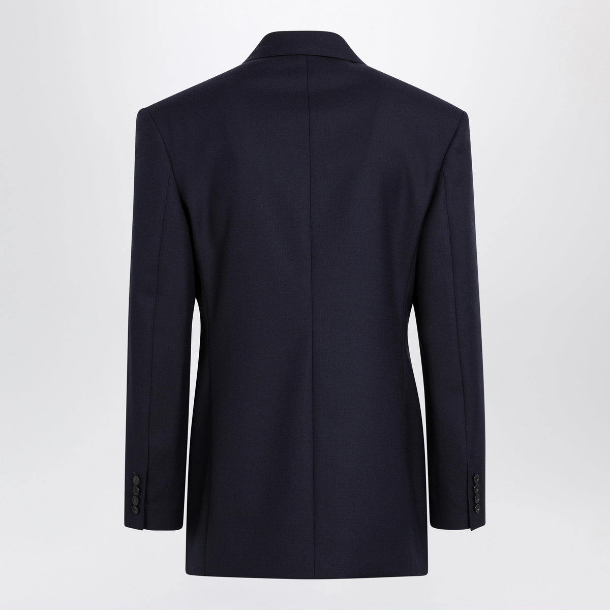 Saint Laurent Navy Blue Double-Breasted Jacket In Wool Men