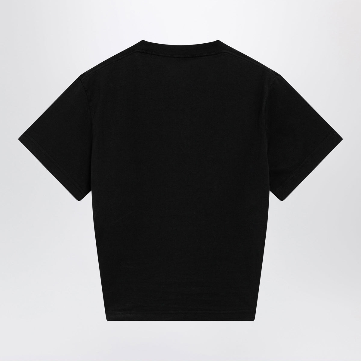 Balenciaga Black Cropped T-Shirt With Logo Print Women BALENCIAGA