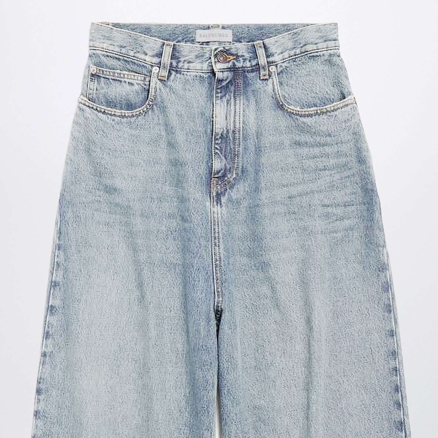 Balenciaga Wide-Leg Light Blue Cotton Jeans Women BALENCIAGA
