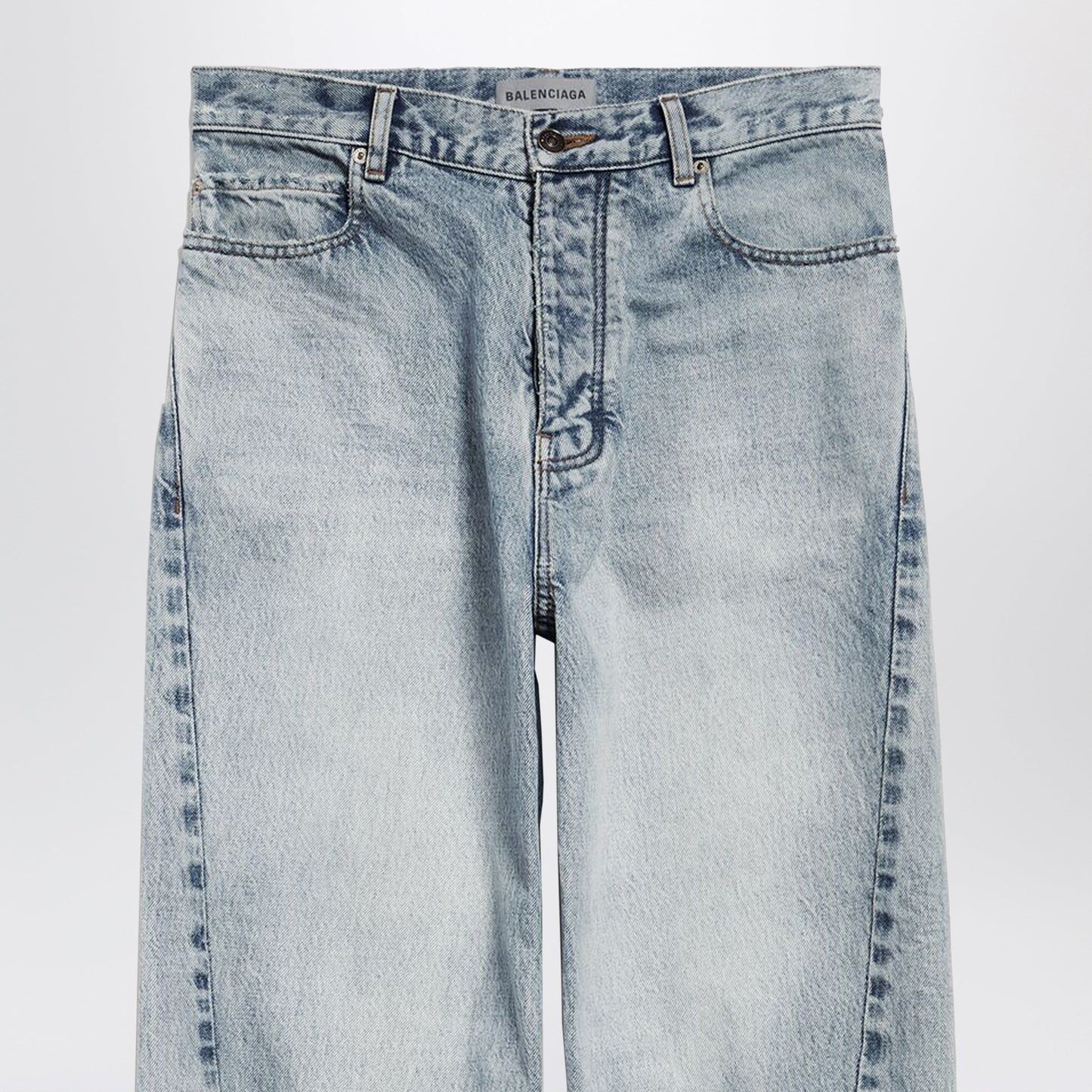 Balenciaga Twisted-Seam Jeans In Faded Light Blue Denim Women BALENCIAGA