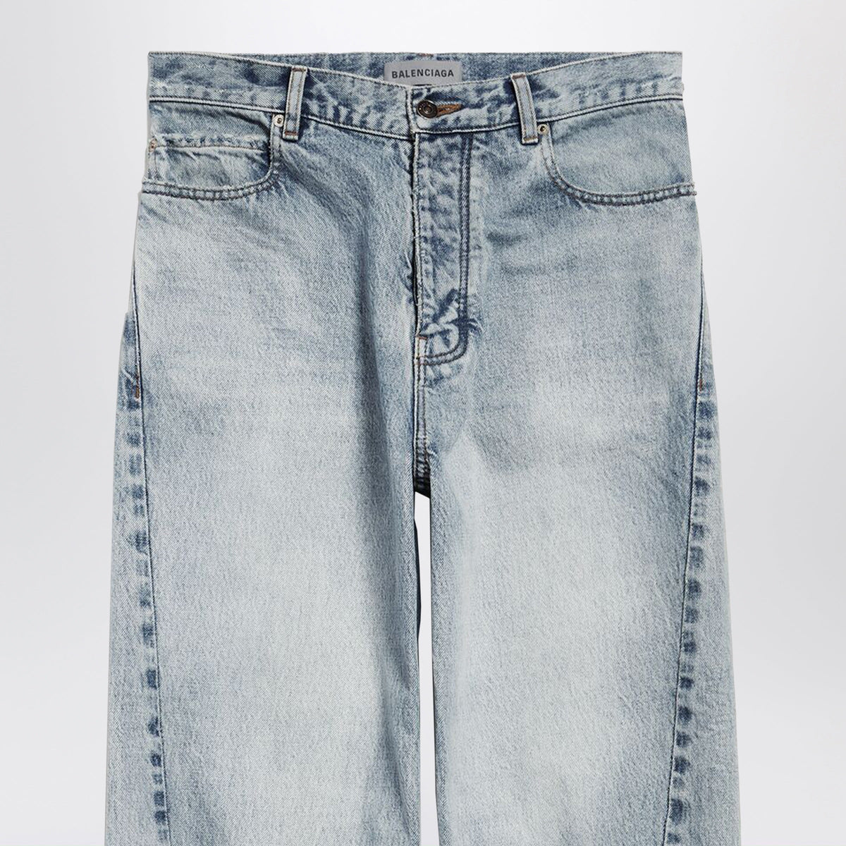 Balenciaga Twisted-Seam Jeans In Faded Light Blue Denim Women BALENCIAGA