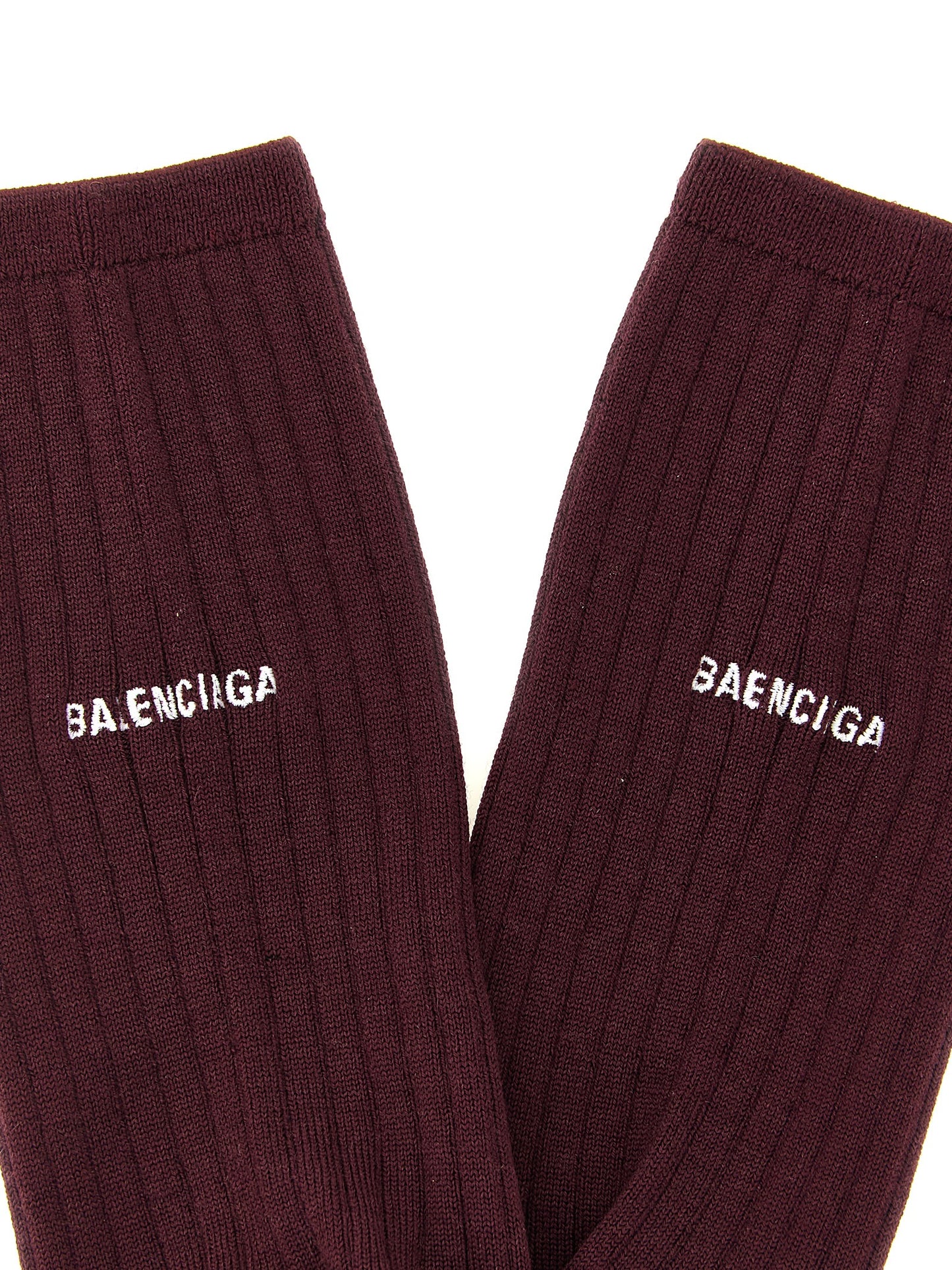 Balenciaga Women Logo Embroidery Ribbed Tights BALENCIAGA