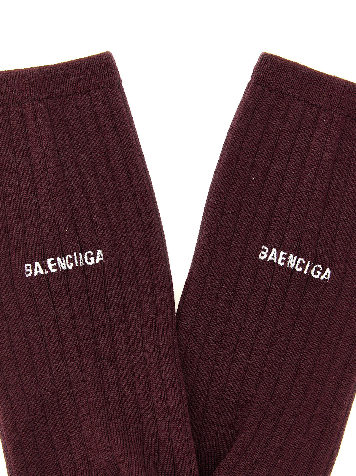 Balenciaga Women Logo Embroidery Ribbed Tights BALENCIAGA