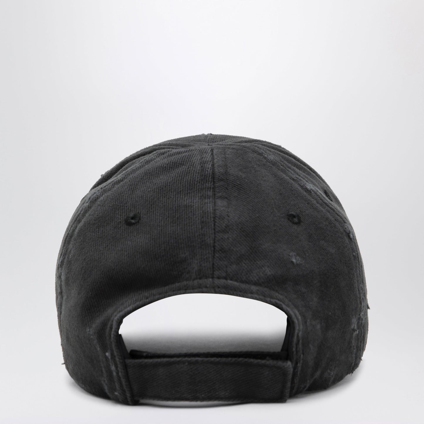 Balenciaga Black Cotton Drill Baseball Cap With Logo Men BALENCIAGA