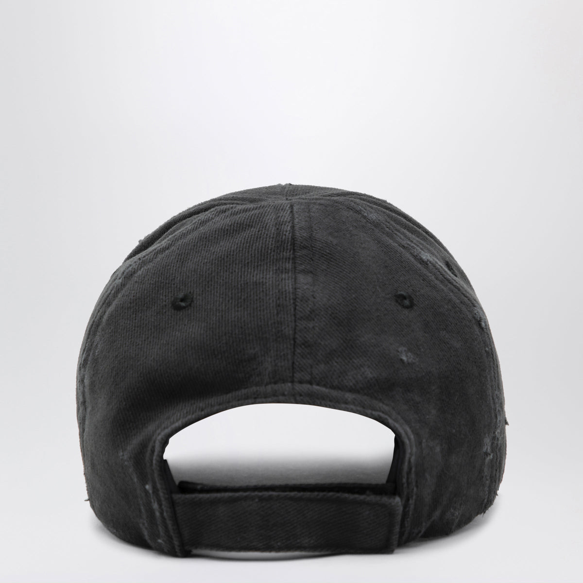 Balenciaga Black Cotton Drill Baseball Cap With Logo Men Men BALENCIAGA