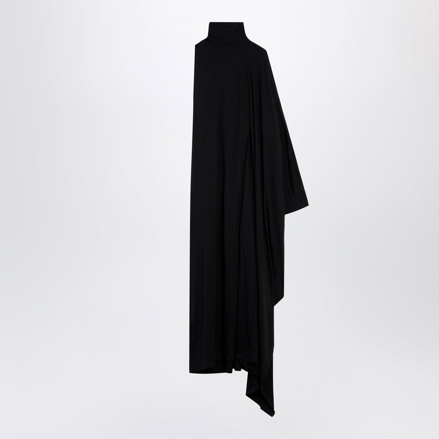 Balenciaga The Door Draped Maxi Cotton Jersey Dress In Black Women BALENCIAGA