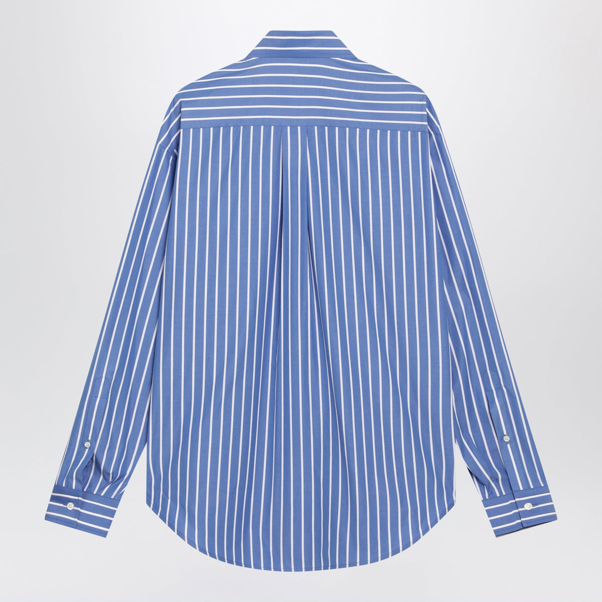 Balenciaga Light Blue Striped Cotton Shirt Men BALENCIAGA