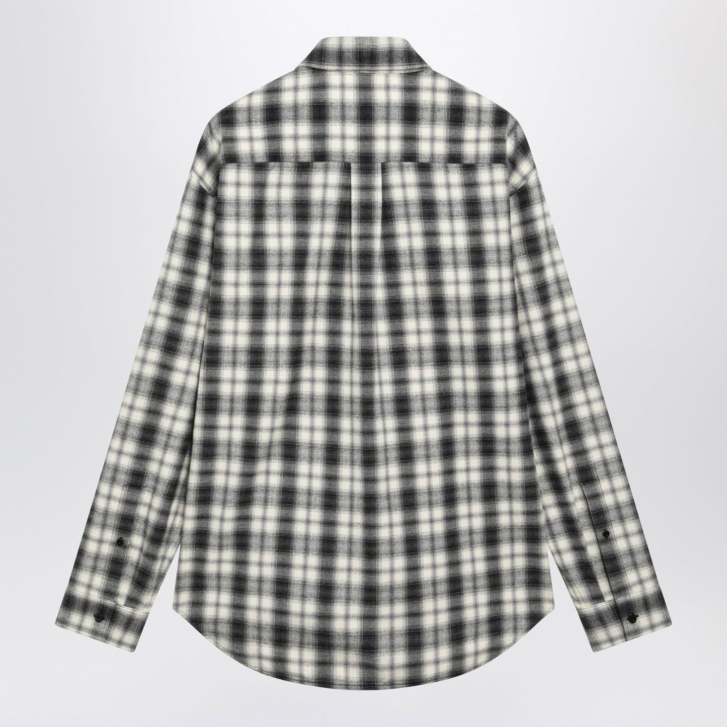 Balenciaga Regular-Fit Checked Cotton Flannel Shirt In White/Black Men BALENCIAGA