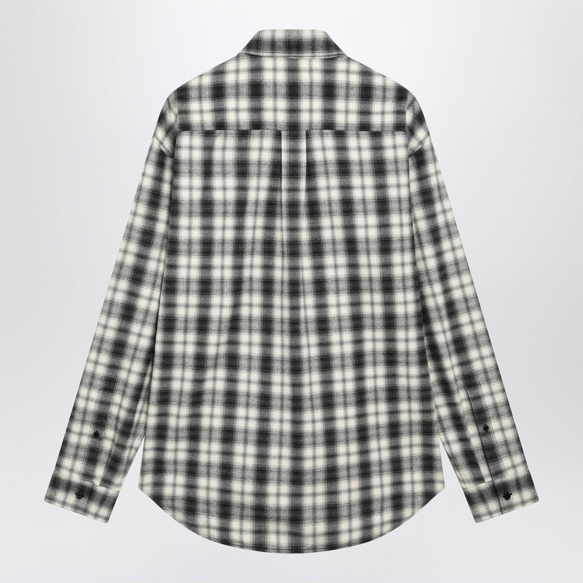 Balenciaga Regular-Fit Checked Cotton Flannel Shirt In White/Black Men BALENCIAGA