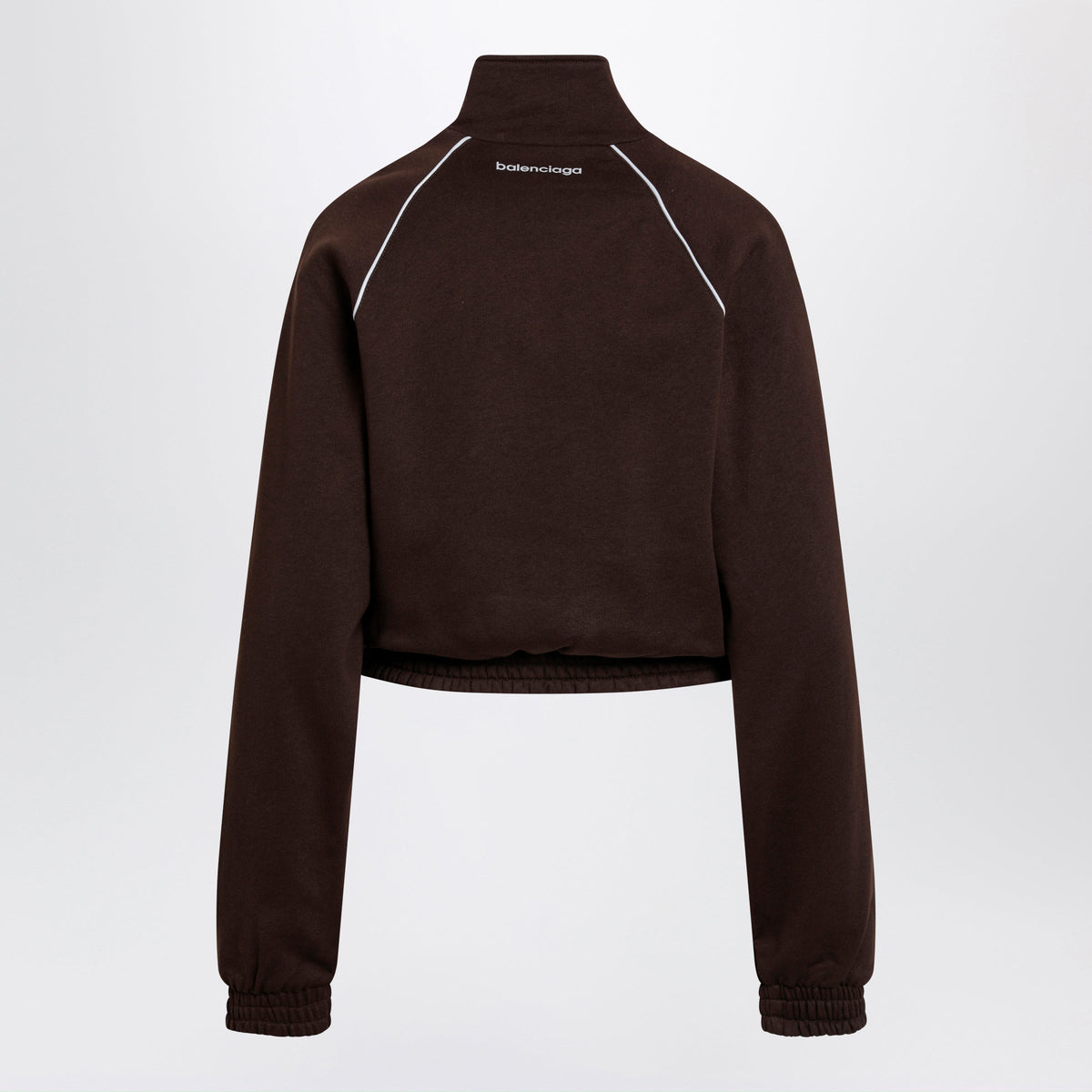 Balenciaga Techwear Zip-Up Jacket In Mocha Dry Fleece Women BALENCIAGA