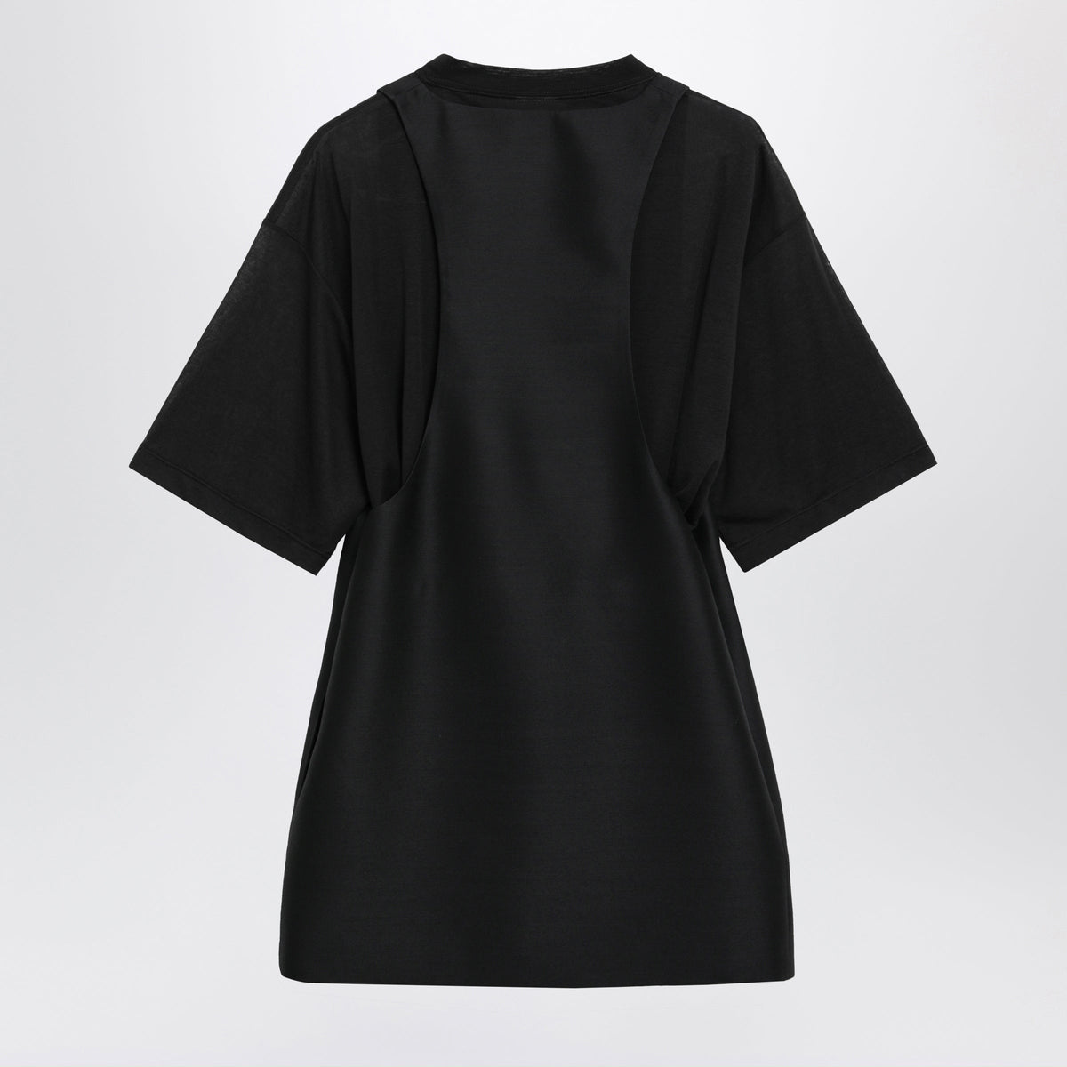 Balenciaga Black Wool And Silk Mini Dress Women BALENCIAGA