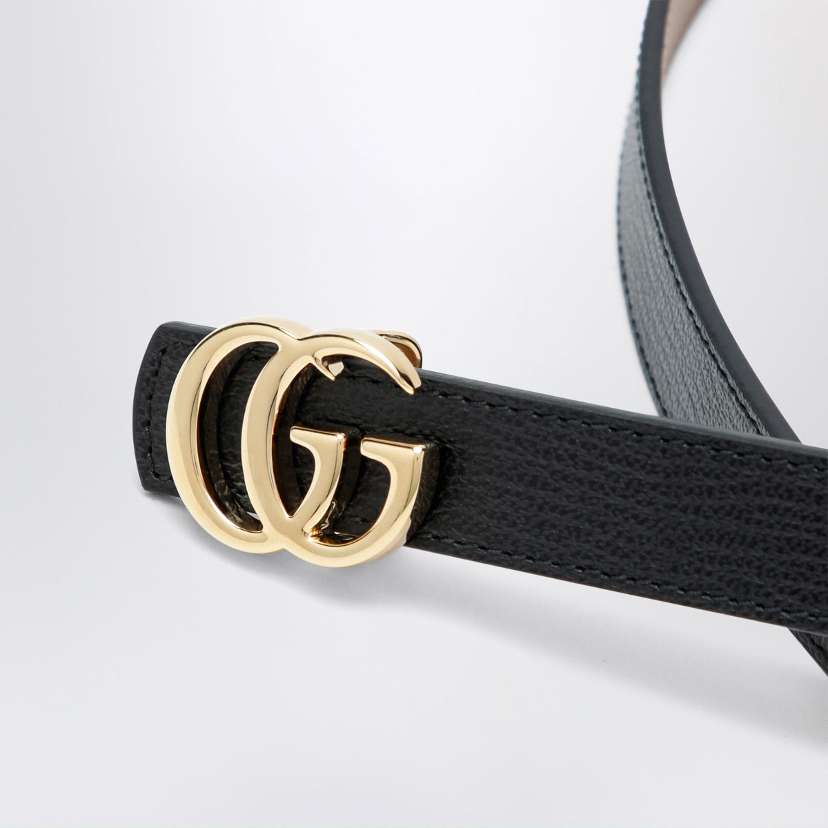 Gucci Reversible Gg Marmont Belt In Black/Beige Leather Women GUCCI