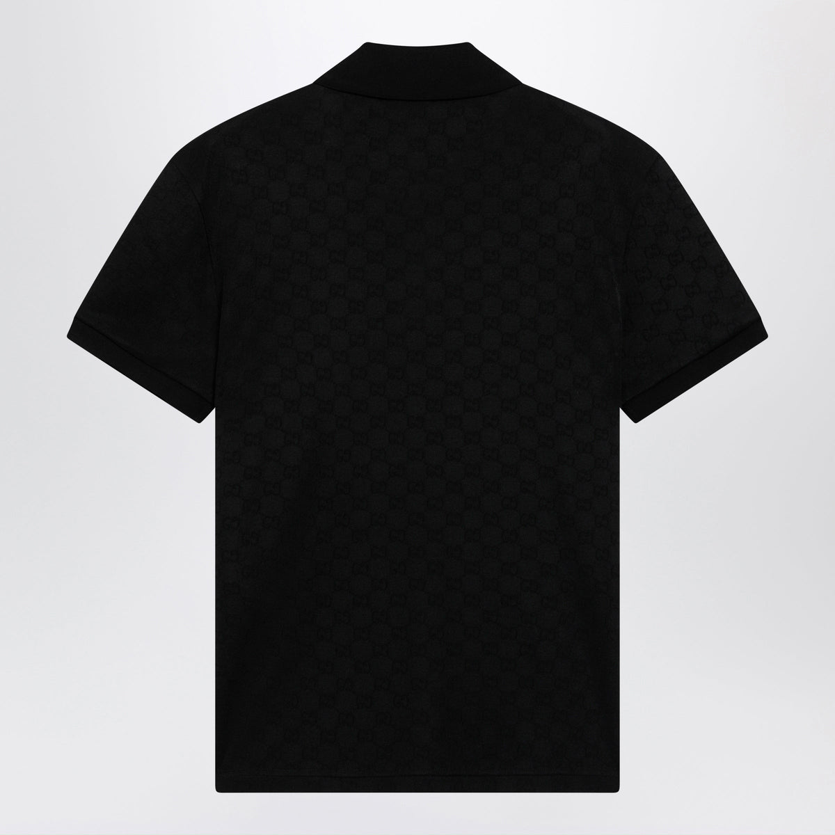Gucci Black Gg Jacquard Technical Jersey Polo Shirt Men GUCCI