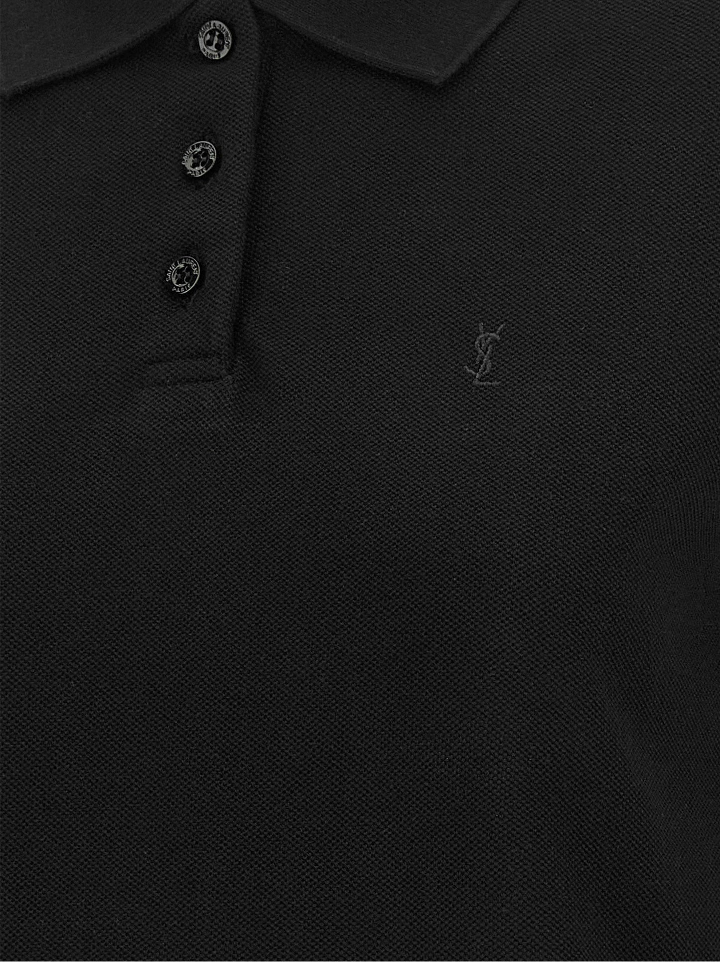 Saint Laurent Women 'Cassandre' Crop Polo Shirt SAINT LAURENT