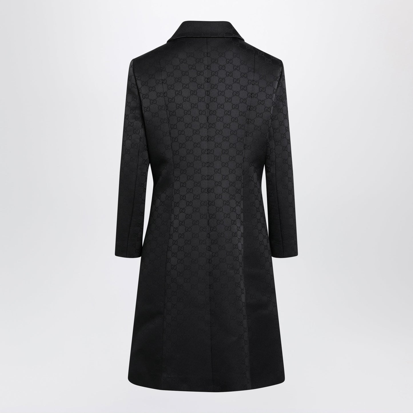 Gucci Black Gg Jacquard Viscose Coat Women GUCCI