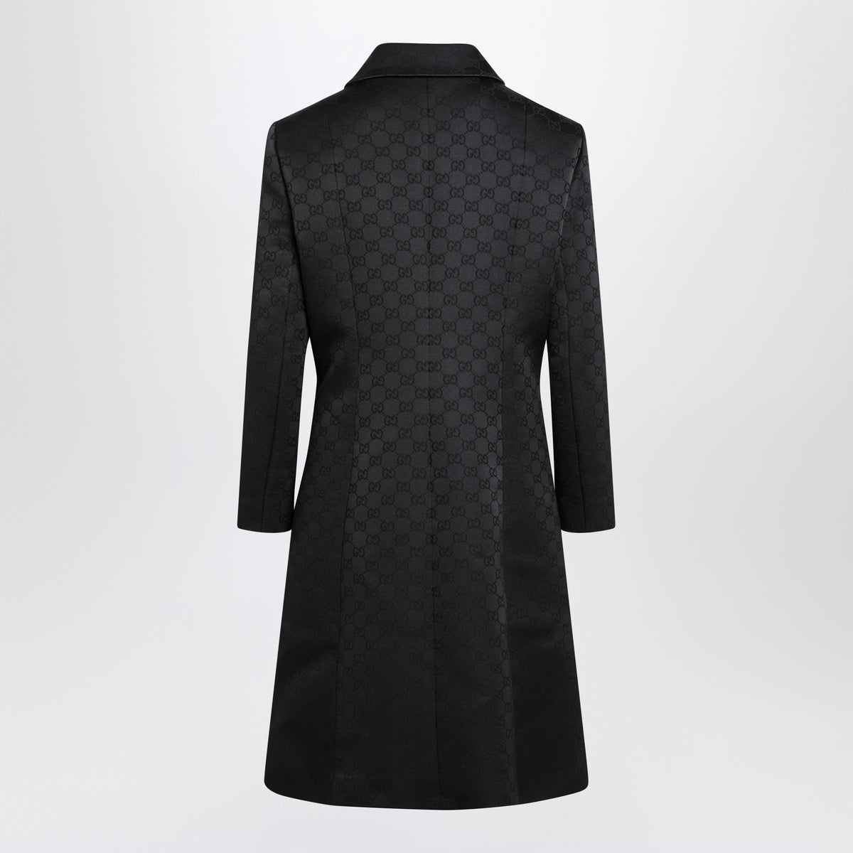 Gucci Black Gg Jacquard Viscose Coat Women GUCCI