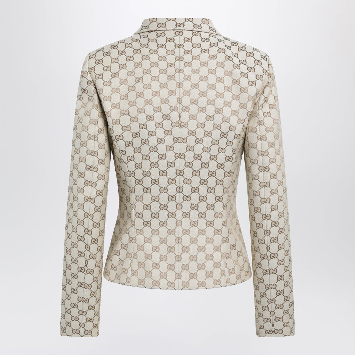 Gucci Fitted Jacket In New Sand Gg Cotton Women GUCCI