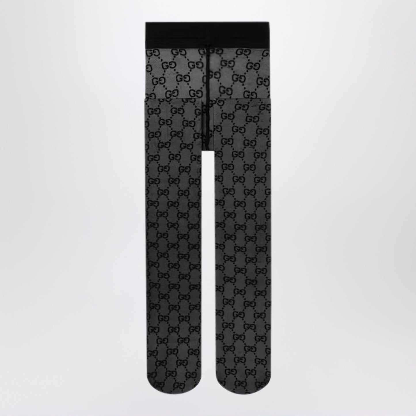 Gucci Black Stretch Nylon Tights With A Gg Pattern Women GUCCI