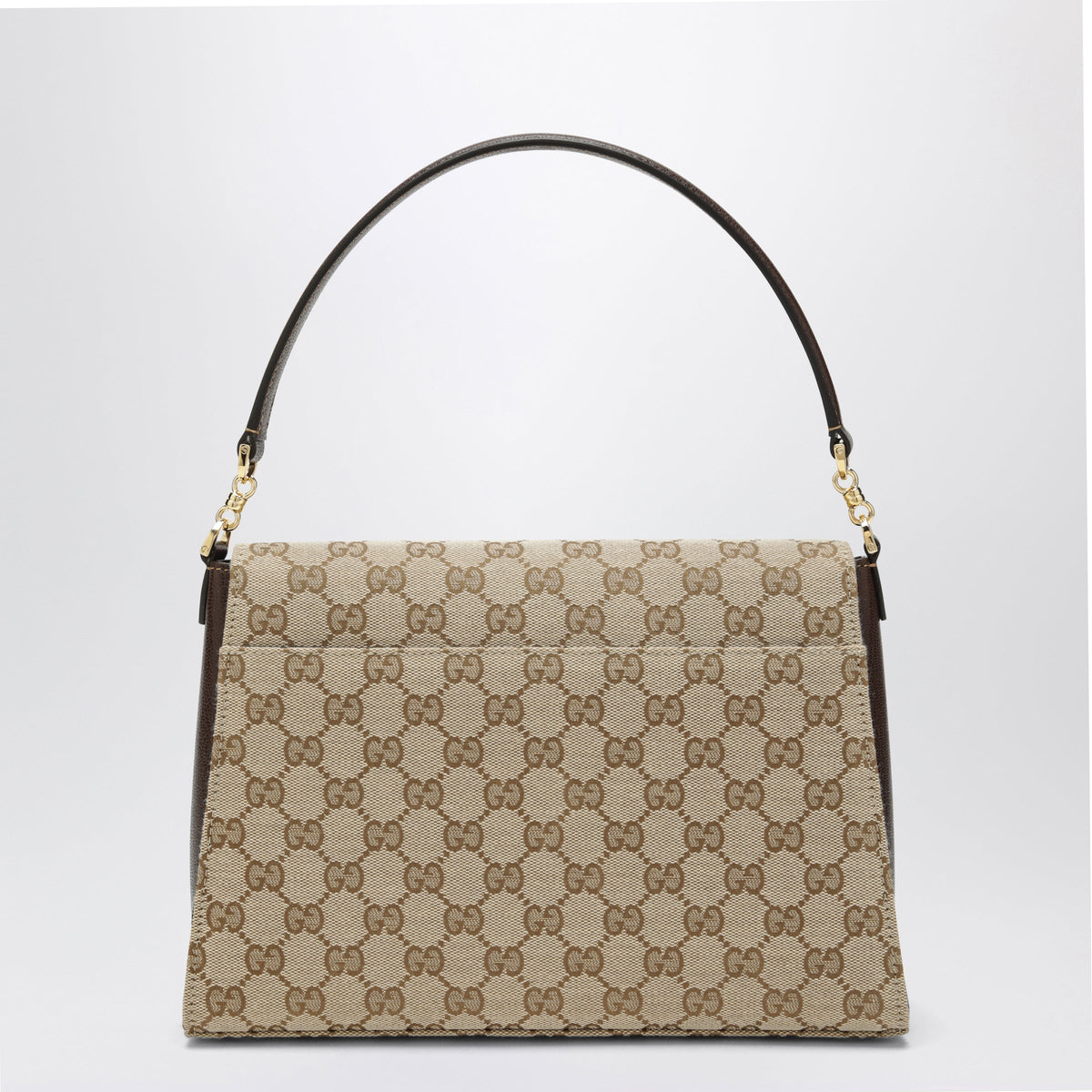 Gucci Brown Horsebit Duomo Handbag In Gg Fabric Women GUCCI