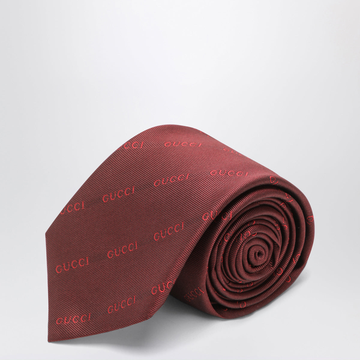 Gucci Red Jacquard Silk Tie Men GUCCI