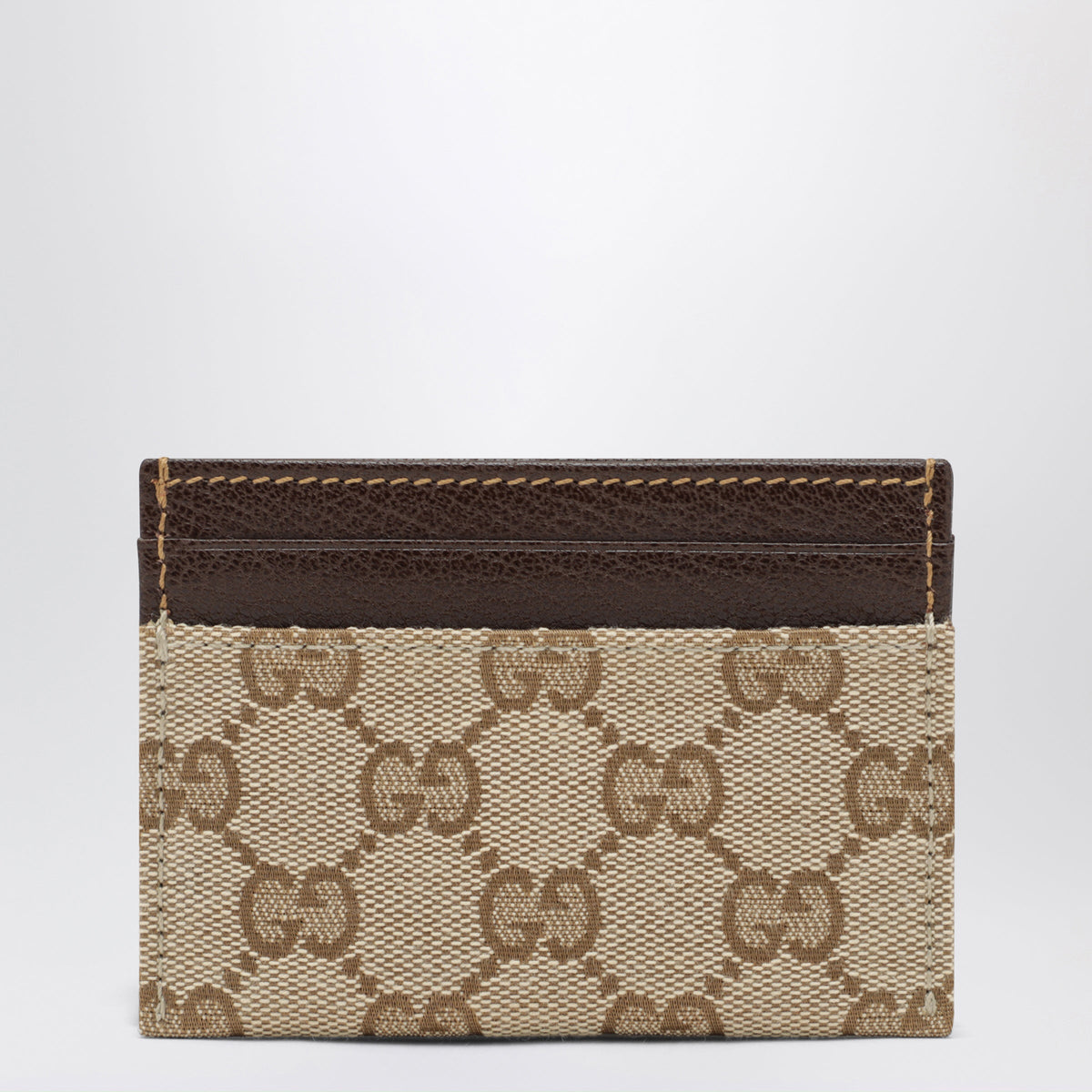 Gucci Horsebit Card Holder In Gg Fabric In Beige/Brown Women GUCCI