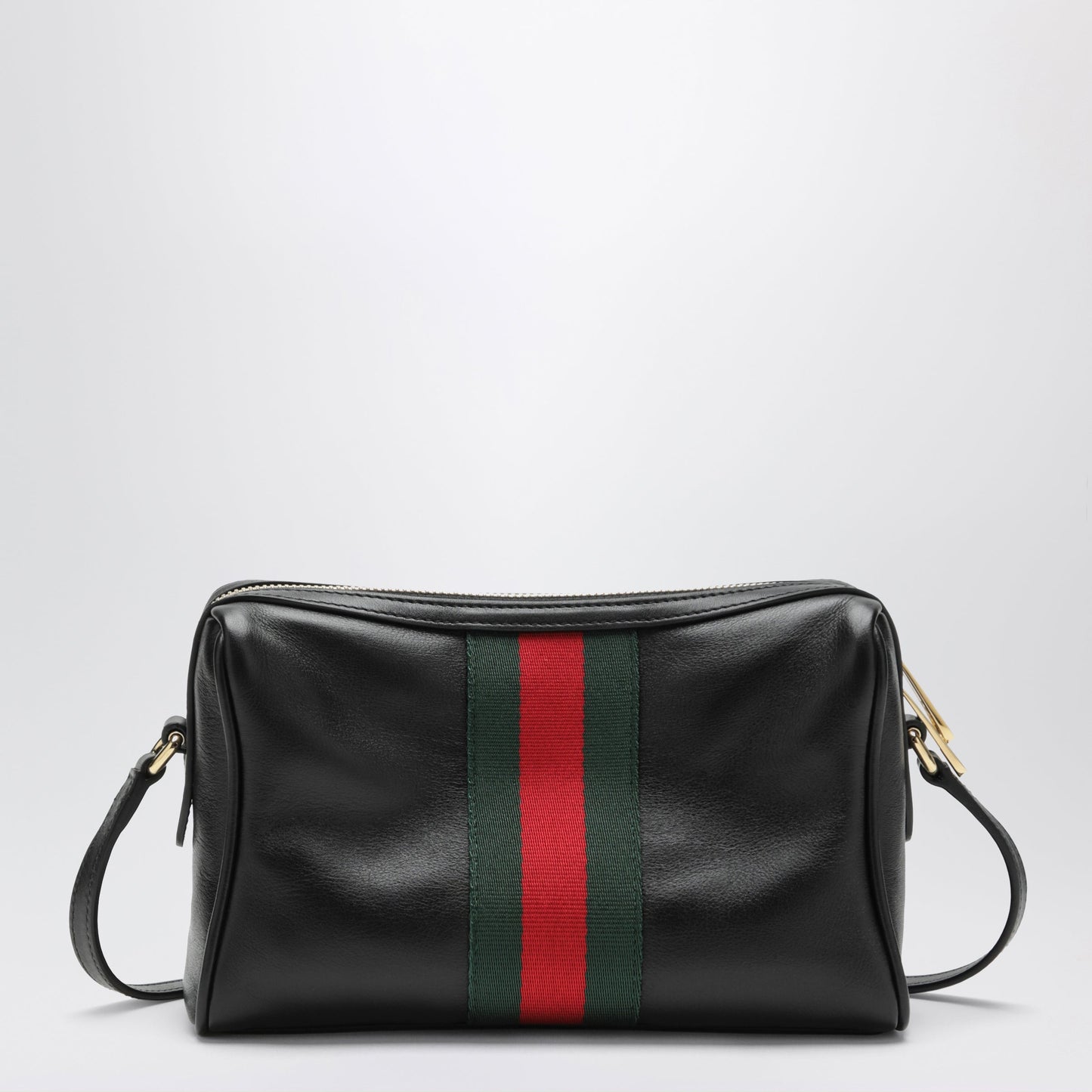 Gucci Small Horsebit Web Black Leather Camera Bag Women GUCCI