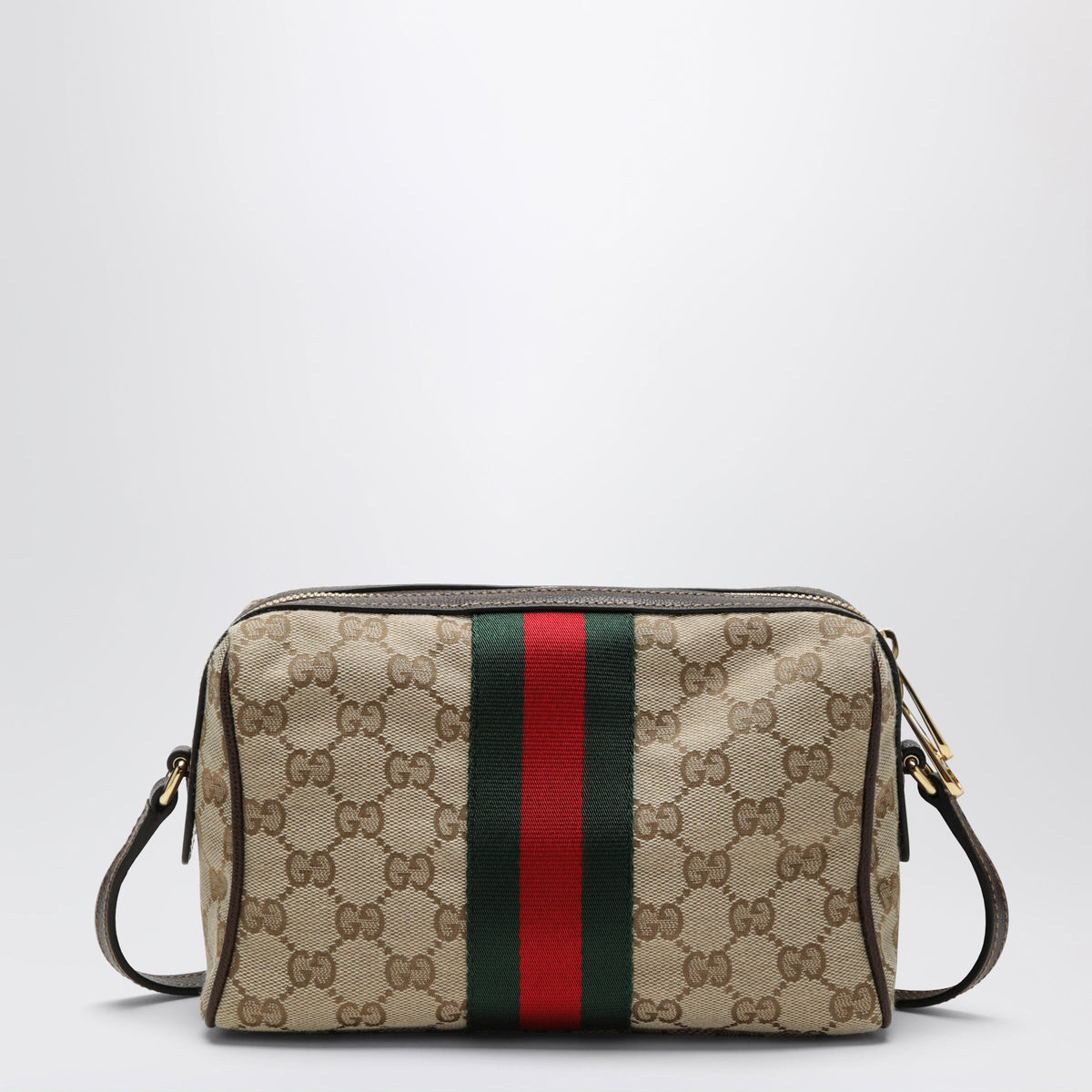 Gucci Small Horsebit Web Camera Bag In Vintage Sand Fabric Women GUCCI