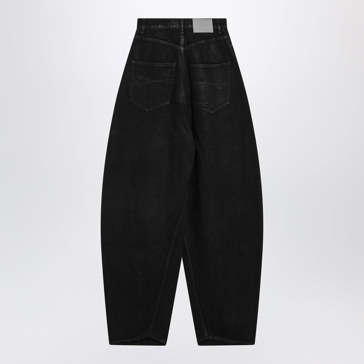 Balenciaga Black Cotton Denim Barrel Trousers Women BALENCIAGA