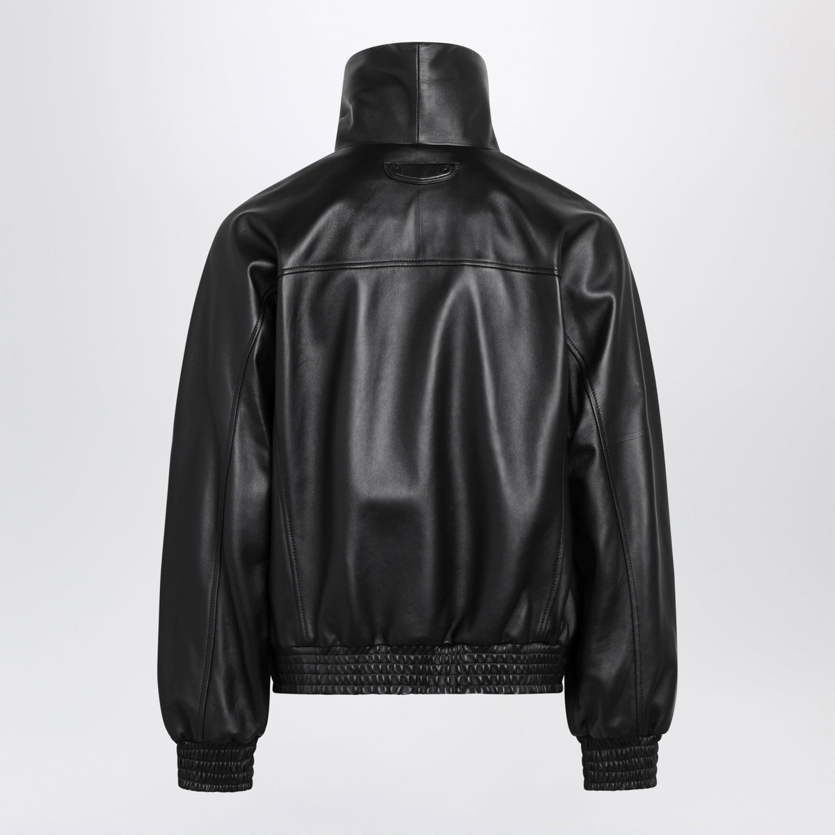 Balenciaga Black Leather Jacket With Logo Men BALENCIAGA