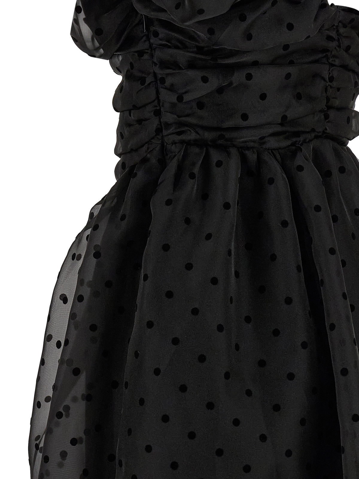 Ganni Women 'Black Organza Ruched' Dress GANNI