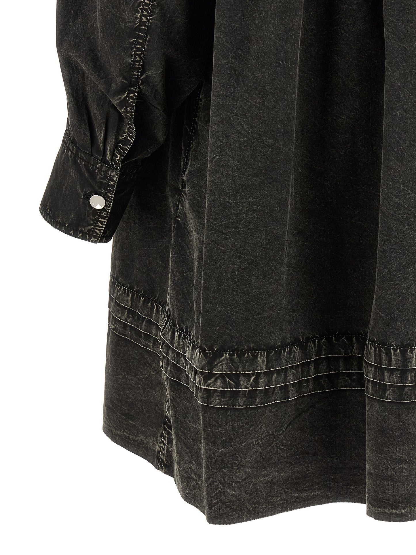 Ganni Women 'Black Washed Mini Shirt' Dress GANNI