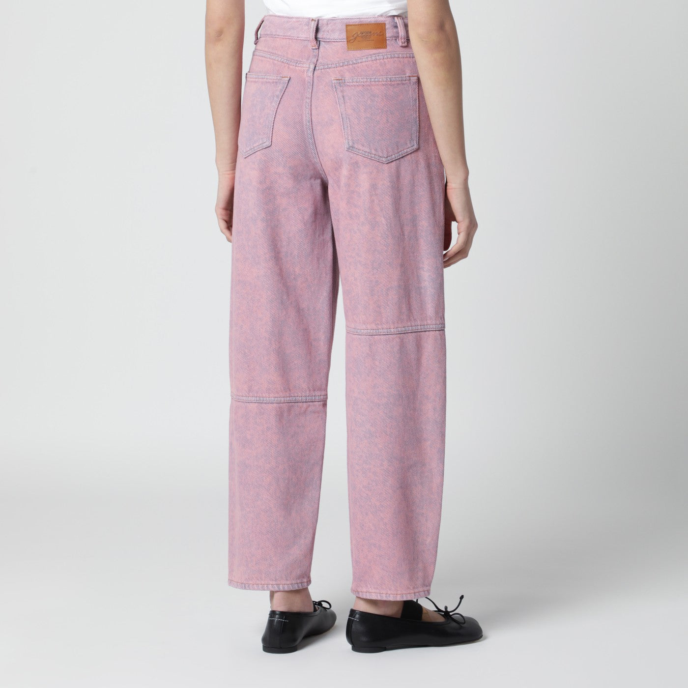 Ganni Starry Washed Pink Jeans Women GANNI