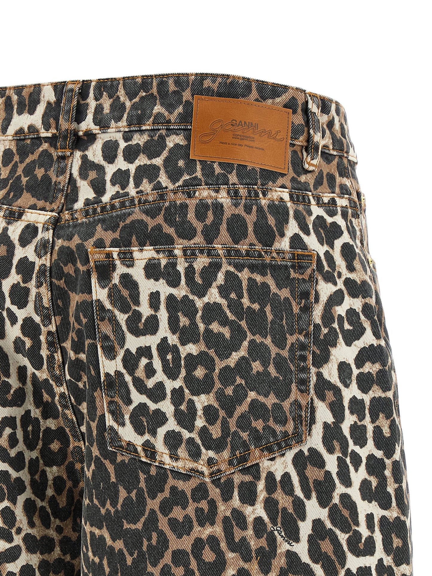 Ganni Women 'Leopard Printed Stary' Jeans GANNI