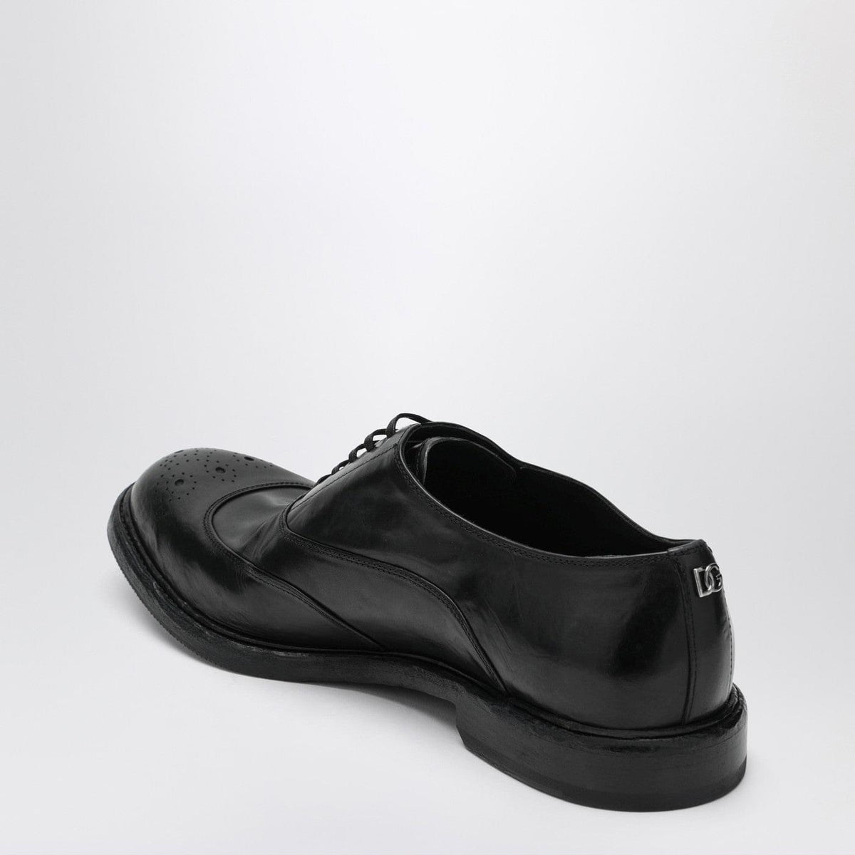 Dolce&Gabbana Washed Black Calfskin Lace-Up Shoe Men DOLCE & GABBANA