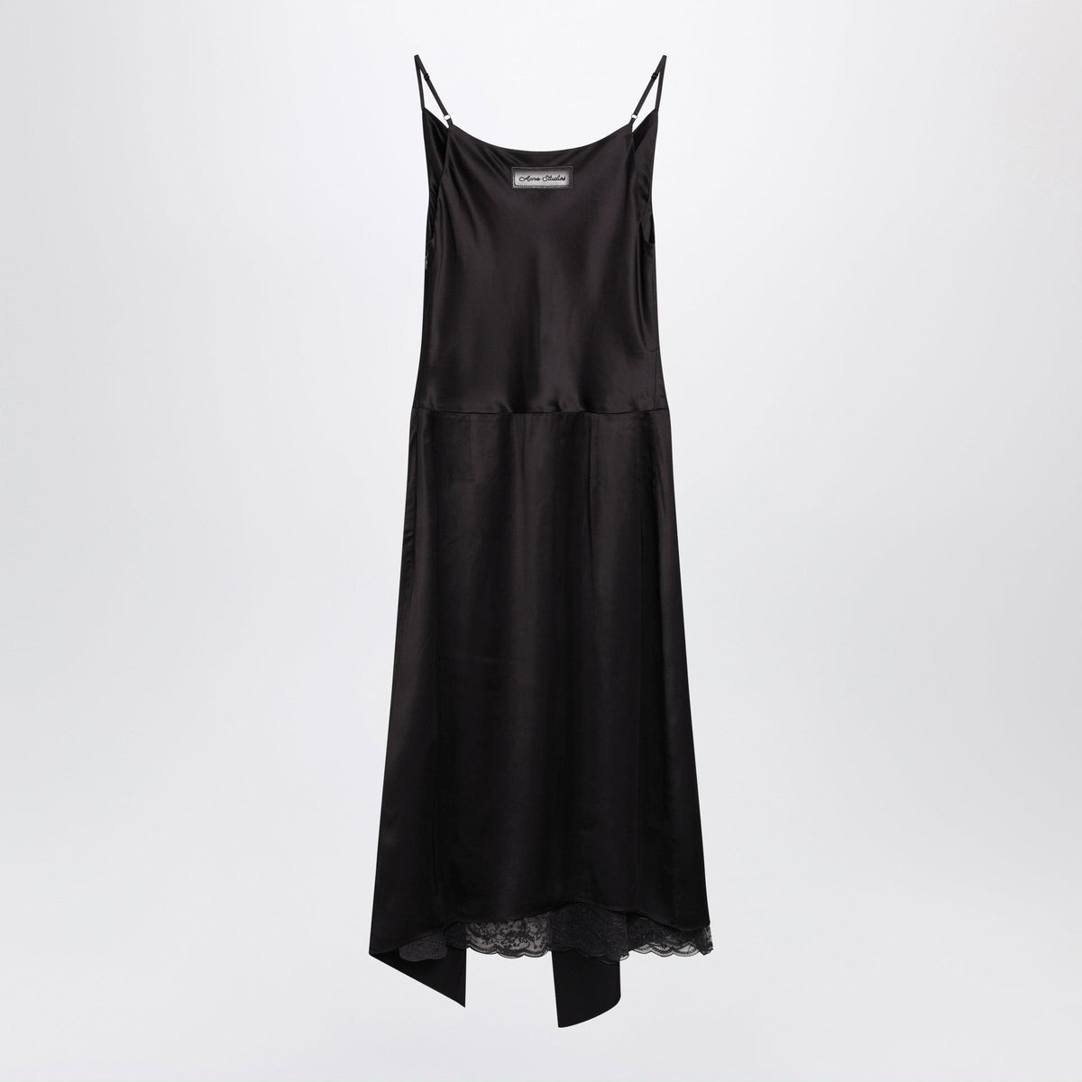 Acne Studios Shiny Satin Slip Dress Dark Brown Women ACNE STUDIOS